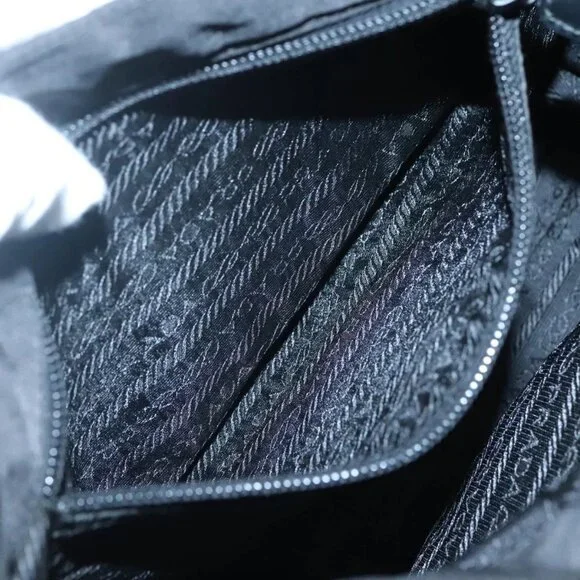 PRADA Shoulder Bag Nylon Black Silver Auth 122318 - Picture 12 of 16